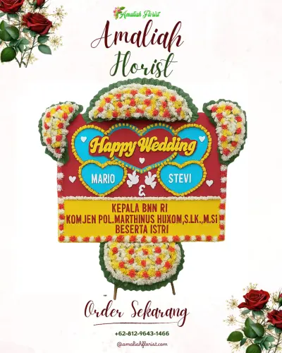 Karangan Papan Bunga Pernikahan di Grand Galaxy Convention Hall Bekasi